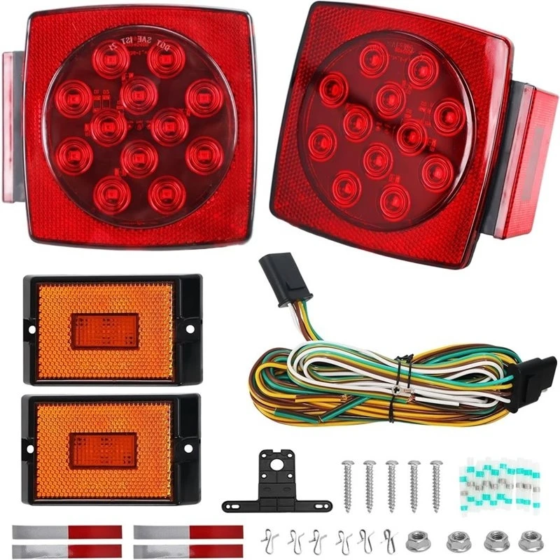 Hot Selling-Wiring Harness Included LED Trailer Light Kit, Side Marker Lights For Fit Boat Utility Trailers Under 80