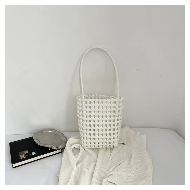 Fashion Solid Hollow Woven Youth Shoulder Bags Basket Vacation Universal Women's Bags Hot Sale French Vegetable Beach Handbags