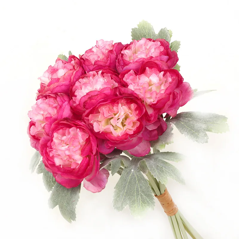 8 Head Peony Artificial Flowers Bouquet Home Decor Bride Wedding Holding Flower Bridal Room Accessoires Bohemian Decoration