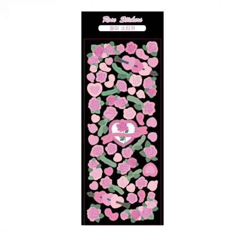 Koreaanse Laser Liefde Hart Met Roos Stickers Hand Account Kaart Fotoalbum Dagboek Planner DIY Decoratief Materiaal Stickers