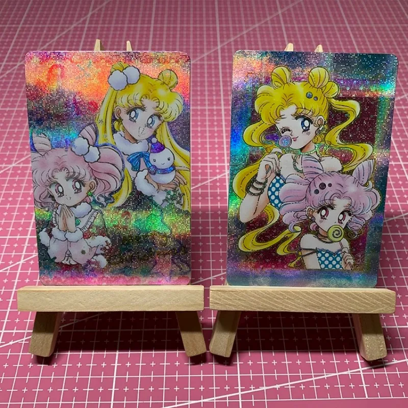 DIY Sailor Moon Reproduction Flash Card Color Flash Gauze Glitter Anime Peripheral Game Collection Card Holiday Gift