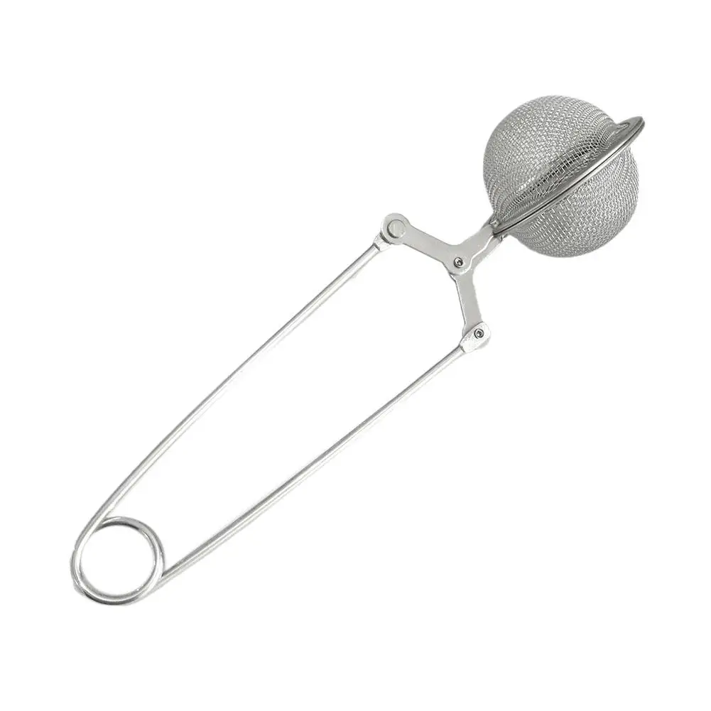 1Pc New Reusable Steel Tea Infuser Sphere Mesh TeaStrainer Kitchen Handle Filter Spice Gadget Diffuser Anti-scald Coffee
