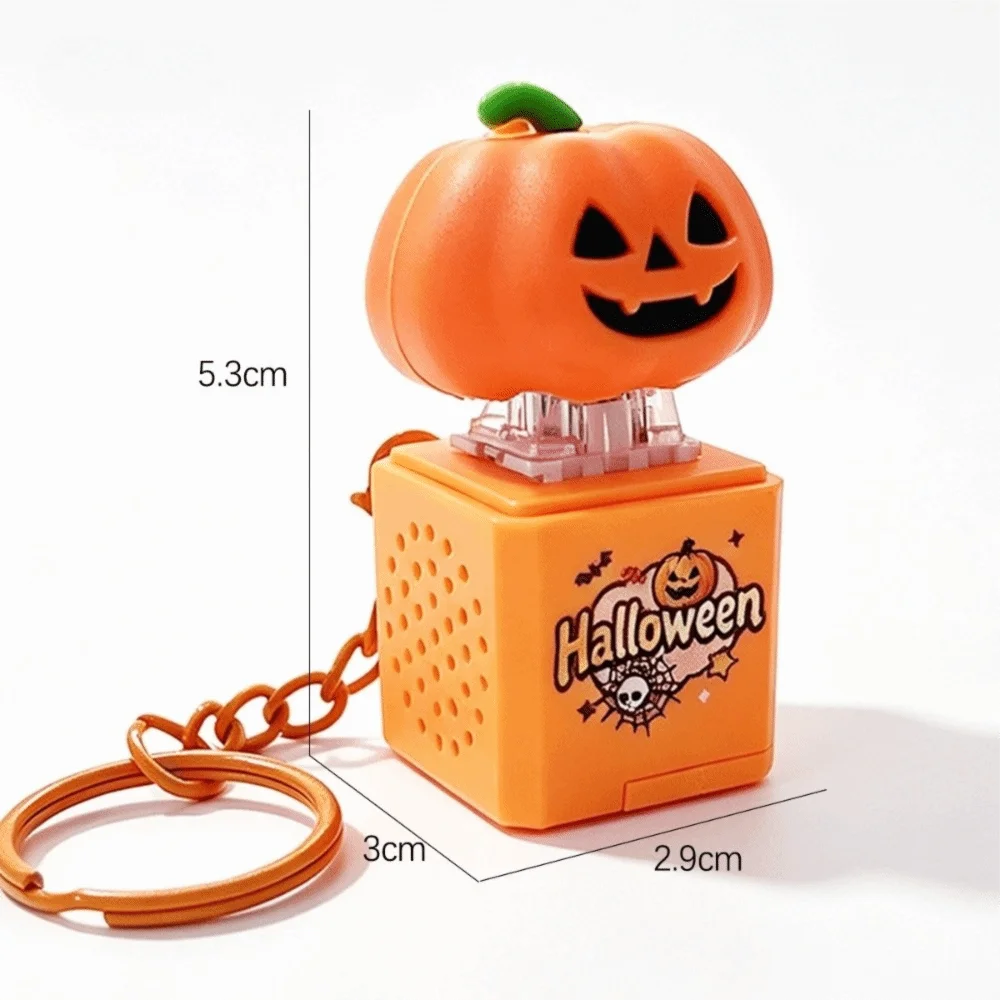 Pumpkin Fidget Button Keychain Toys Sound Glowing Keyboard Fidget Toys Light Up Rechargeable Finger Button Keycap Clicker