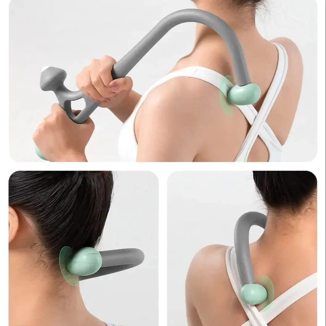 Back Neck and Foot Massager, Trigger Point, Fibromyalgia Pain Relief, Manual massage hook，Massage stick，Cane