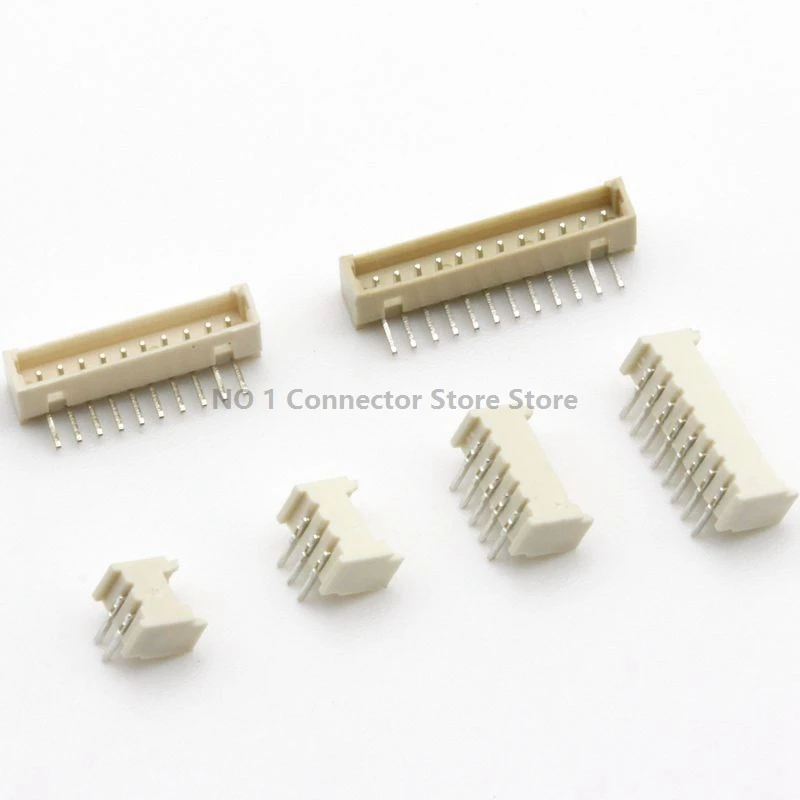50pcs MICRO JST 1.25 1.25MM Pitch Connector 2P 3P 4P 5P 6P 7P 8P 10P-12PIN Straight Pin Header/Right Angle Curved Needle Socket