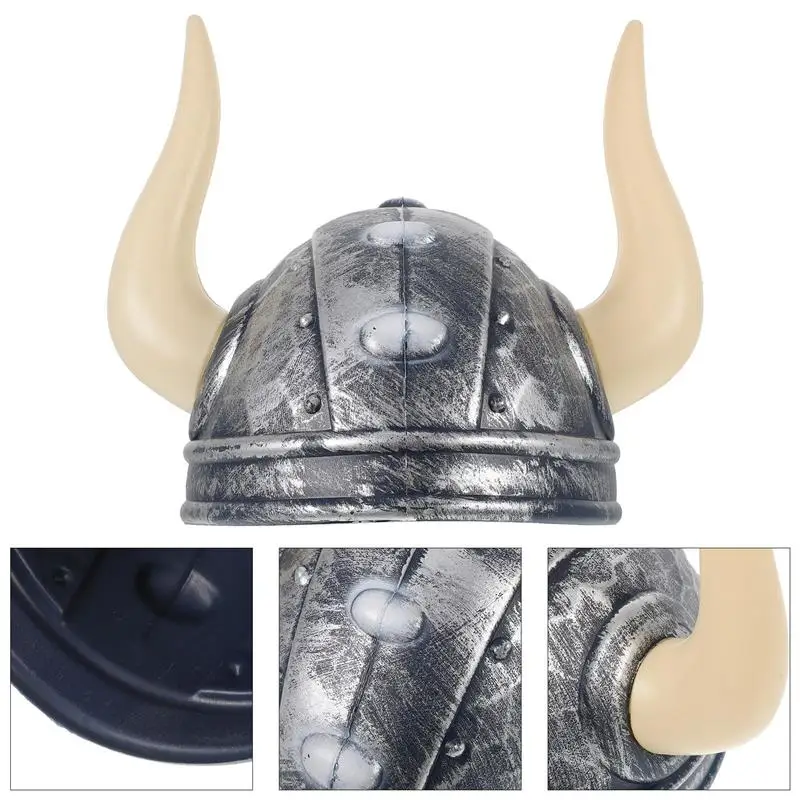 Buffalo Ox Horns หมวกไวกิ้งหมวกตกแต่งฮาโลวีน Props Party อุปกรณ์เสริมของเล่นเด็กของเล่นสําหรับคอสเพลย์ปาร์ตี้ (สีดํา)