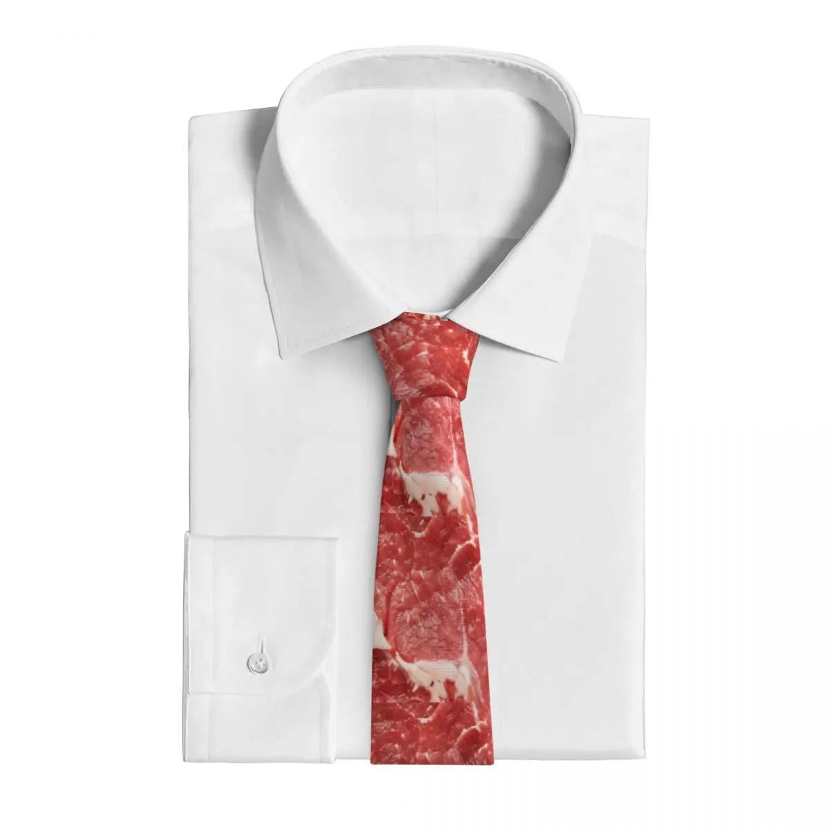 Raw Meat Steak Beef Meat Style Unisex Neckties Skinny 8 cm Wide Hot Food Neck Ties for Mens Suits Accessories Gravatas Office