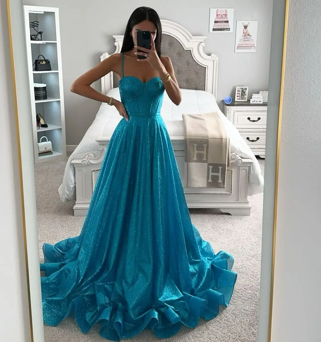 Elegant Strapless Mal Evening Dress Women Spring New Prom Customized 2024 Sparkle Sweet Birthday Party Gowns Vestidos