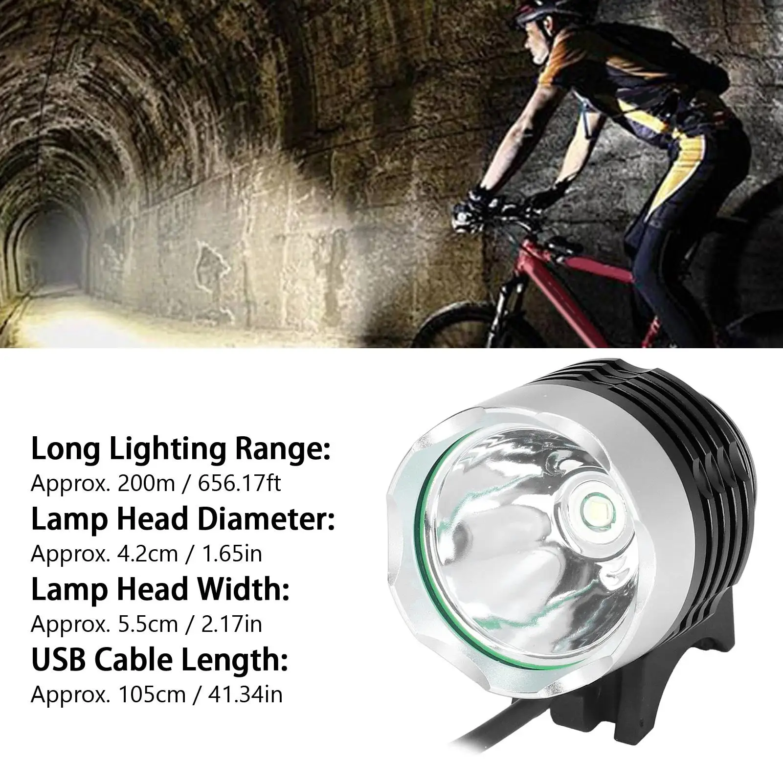 مصباح أمامي ساطع للدراجة بقدرة 3000 لومن، مصنوع من سبائك الألومنيوم المتينة وقابل لإعادة الشحن عبر USB، مثالي لركوب الدراجات والأنشطة الرياضية الخارجية #3