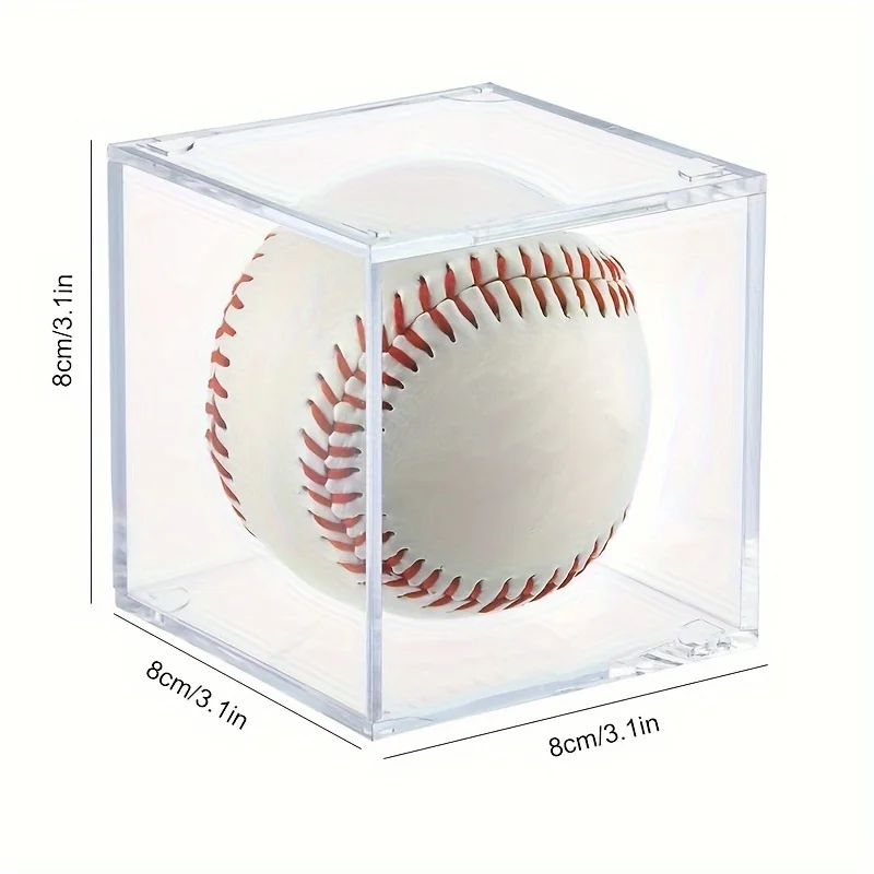 Vetrina da baseball trasparente con scatola per palline antipolvere in plexiglass acrilico (baseball nella foto è solo per l'esposizione)