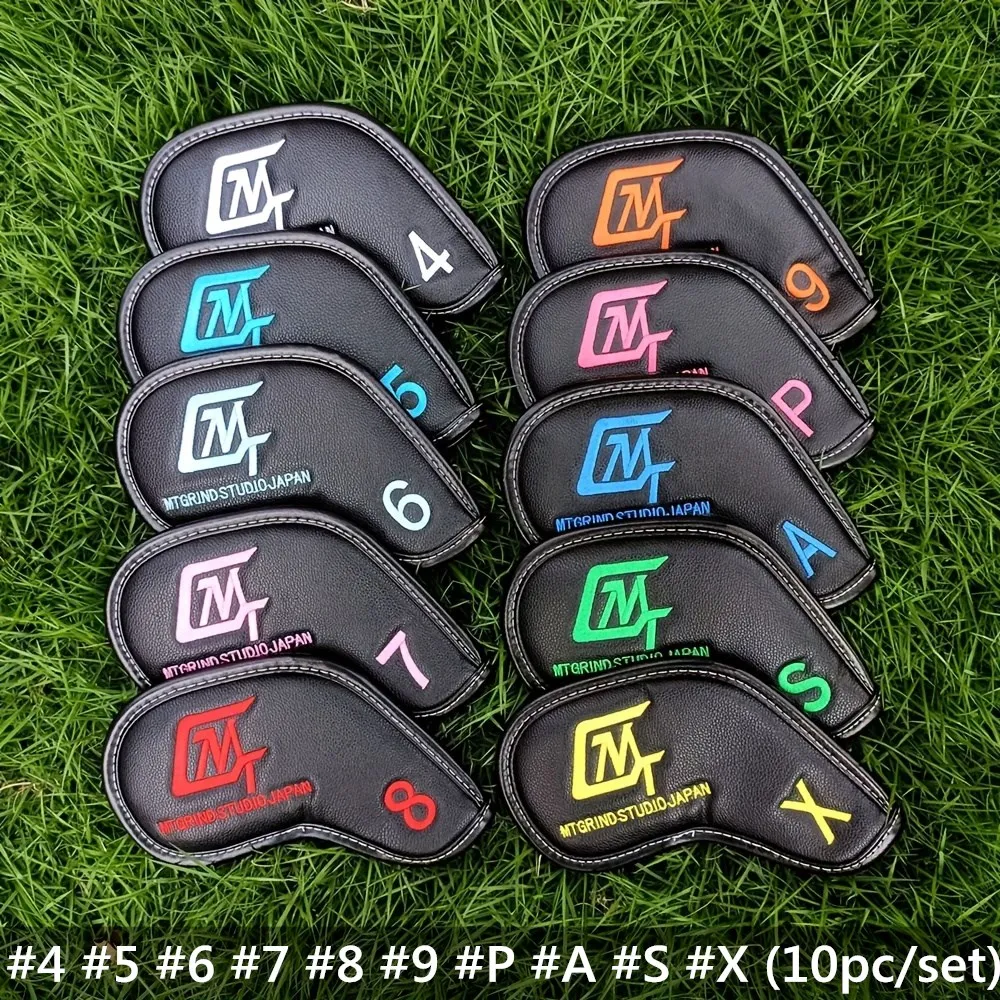 Golf club cover Golf Iron Cover Magnet closed Iron cover set colorful embroidered iron cover Waterproof clubs cover 10pc/set