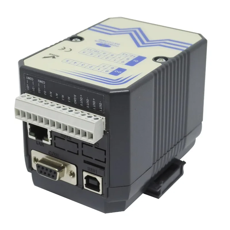 Industrial Plc Programming Controller Ethernet PLC Controller MODBUS TCP-IP/RTU 14DI 8DO 4AI 2AO with SD Memory Card(A-5389)