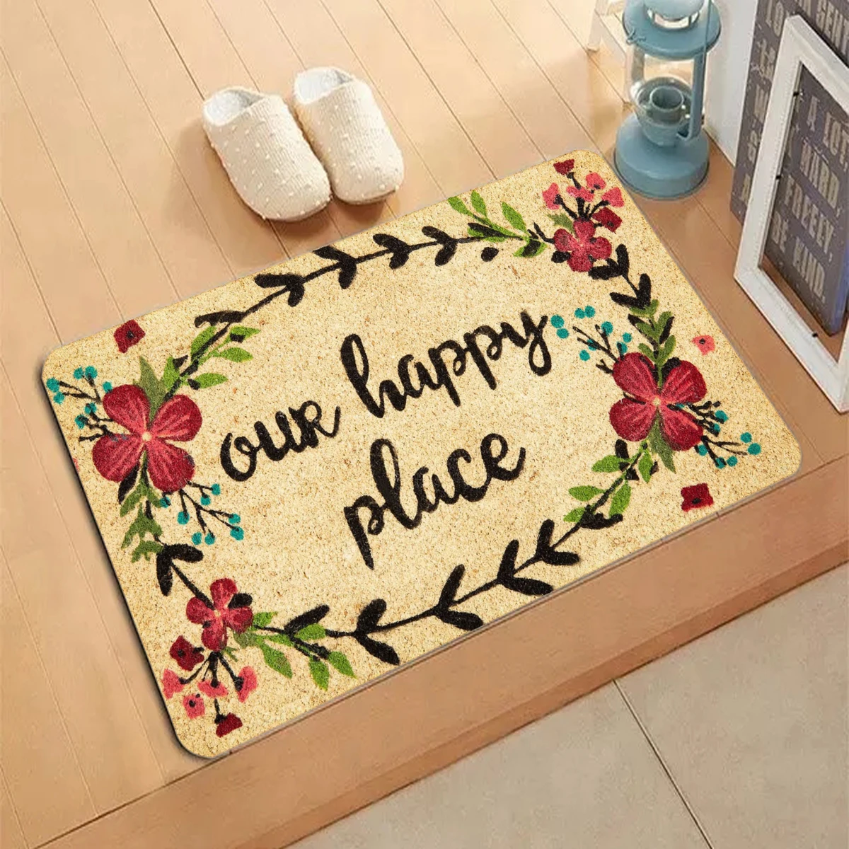 Animal flower slogan Pattern Carpet Entrance Doormat Non-slip Living Room Kitchen Bedroom Decor Rug Floor Mats Home Decor