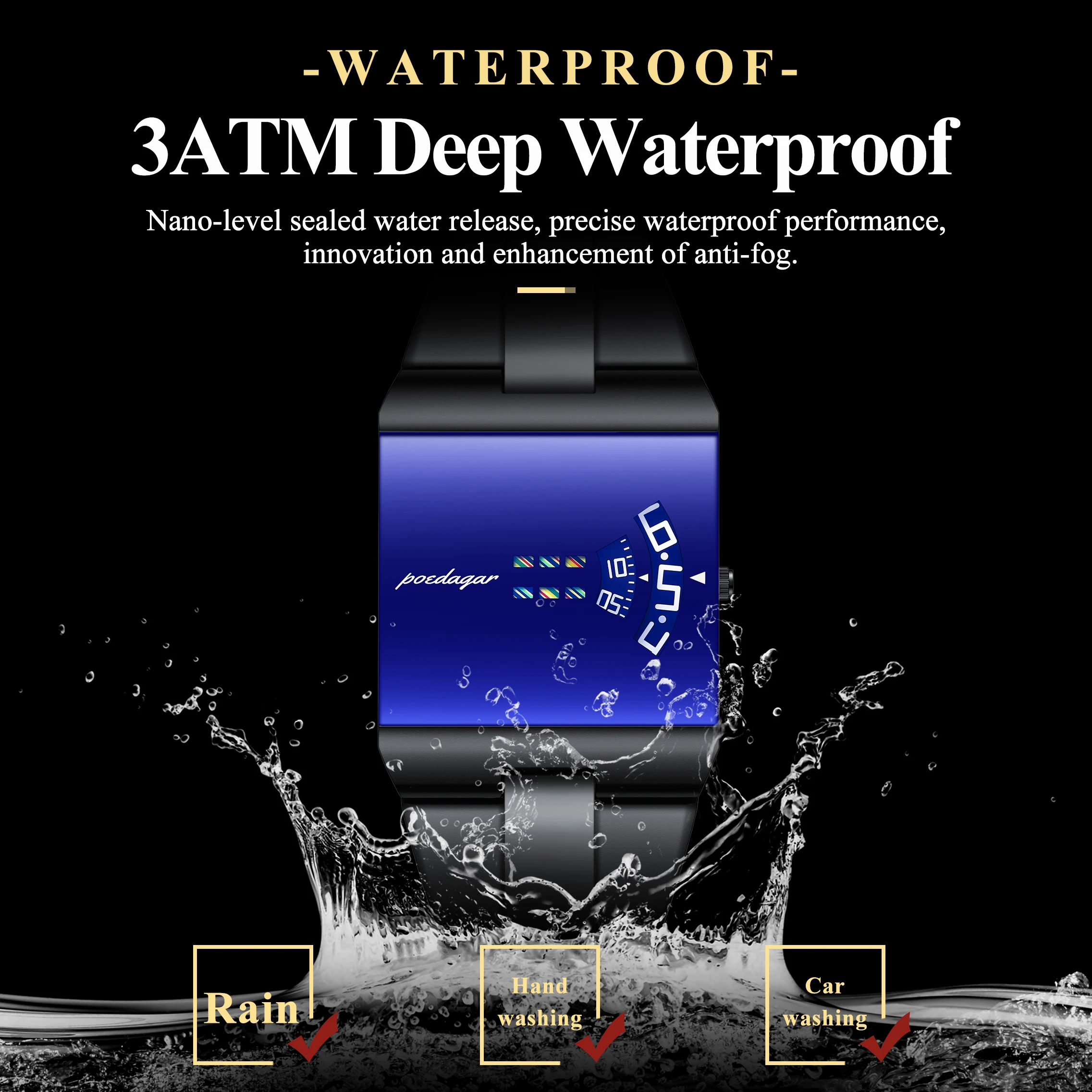 POEDAGAR Top Unique Men Clock Waterproof Fashion Casual Man Wristwatch Stainless Steel Original Sport Quartz Men's Watches Reloj image 3