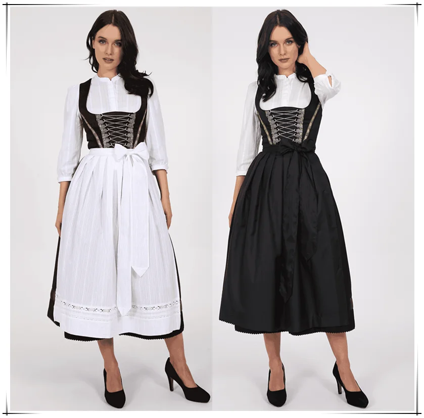 

Новый Хэллоуин Beer Girl Dr a Stage Performance orm Maid orm Bar Long Dr Женский костюм Этническая сценическая одежда