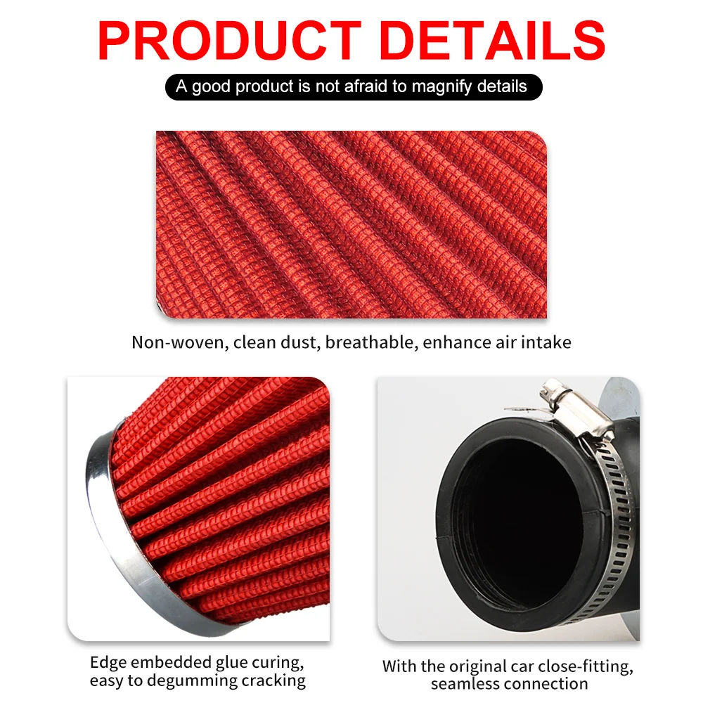 NIBBI Motorcycle Air Filter 42/48mm Air Cleaner PE PWK Carburetor 45 Degree Bend Air Intake Filters Pipe Modified Parts