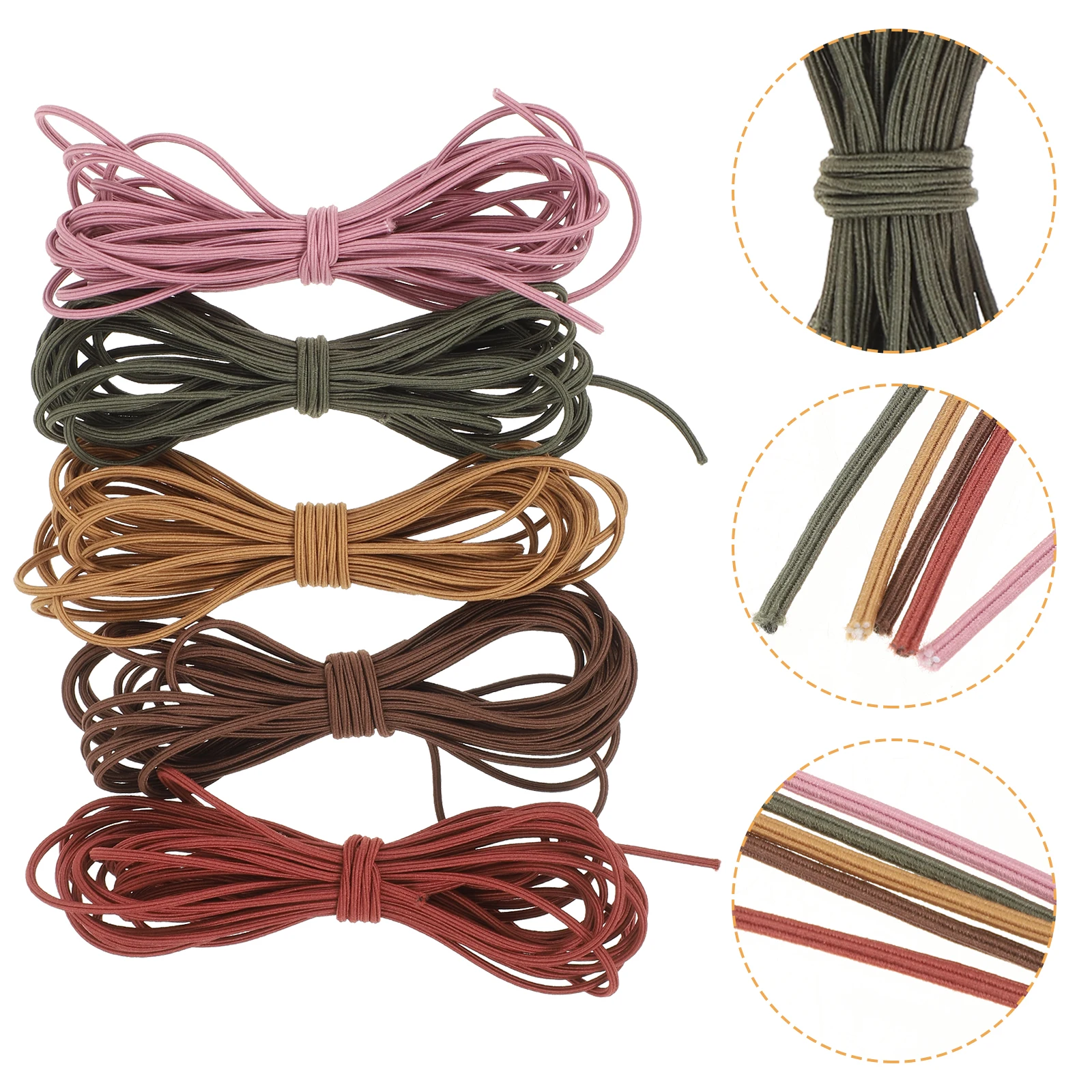 

5pcs Hair Rope Rubber Band Jewelry Beading Cord Making Elastic Bracelets Stretch Safe Skin Friendly Premium Material