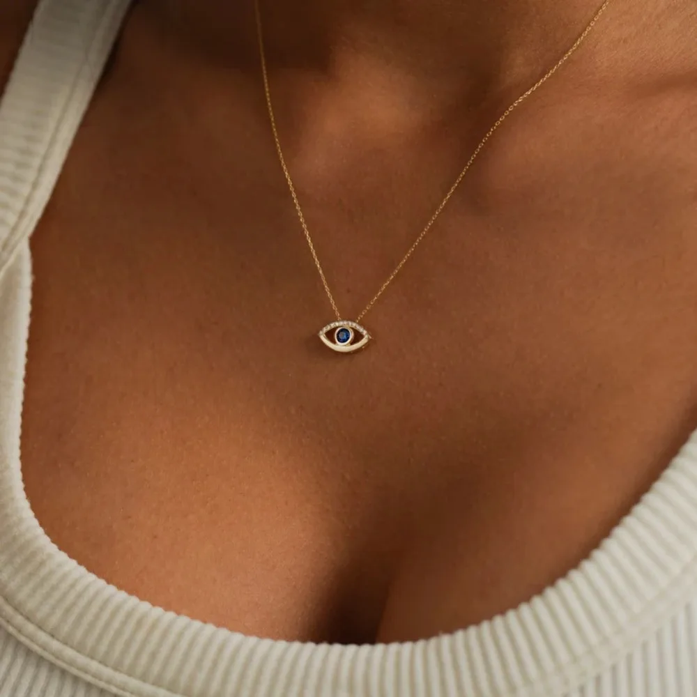 Devil's Eye Fashion Necklace Elements Pop Ladies Delicate Collarbone Chains for Women