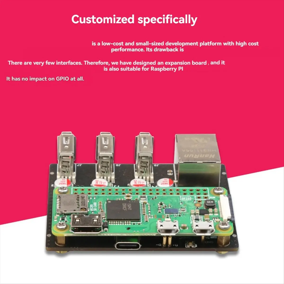 

Стабильная плата расширения RPi0-3U1ETH для Raspberry Pi Zero, плата расширения портов Ethernet 100 Мбит/с с портами 3XUSB 2,0, переходная карта