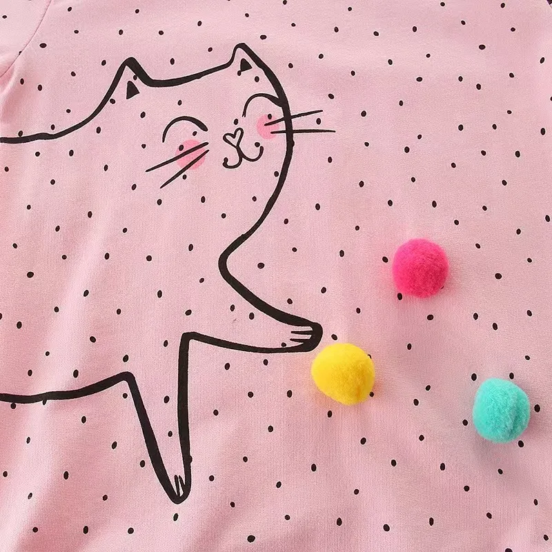Little maven Baby Mädchen Sweatshirt Baumwoll-Hoodie Kinderkleidung Oberteile Herbst Frühling Cartoon Katzen Freizeitkleidung für Kinder 2-7 Jahre – Detail 4