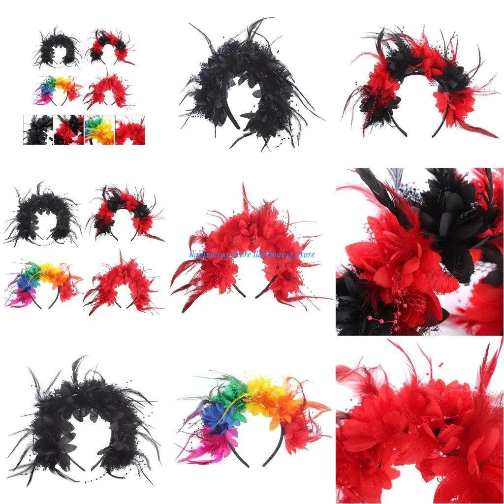 

573B Fashion Simulated Flower Headband Girl Halloween Hairbands Hair Ornament