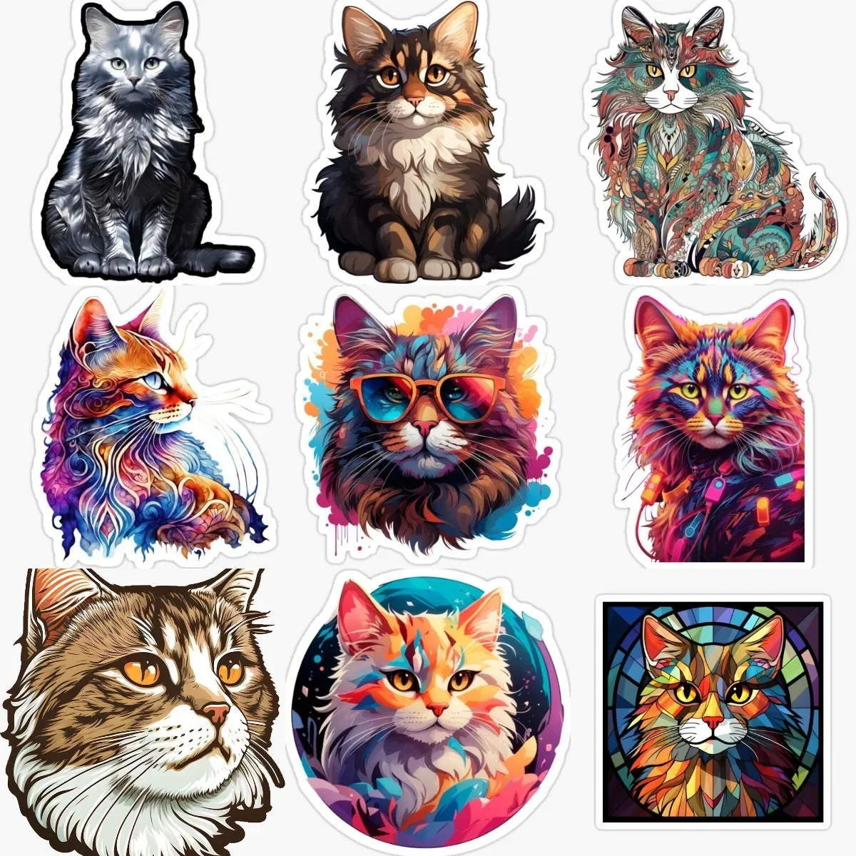 

Maine Coon Cat Cute Pets Personalized PVC Stickers for Decorate Car Van Truck Fridge Window Wall Helmet Bumper Decal Accessories