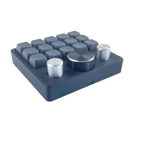 Macro 18 Key 3 Knobs Custom Programming Mechanical Keyboard,Hot swap Custom Keypad One-handed Mini Keyboard for Gamers/Designers
