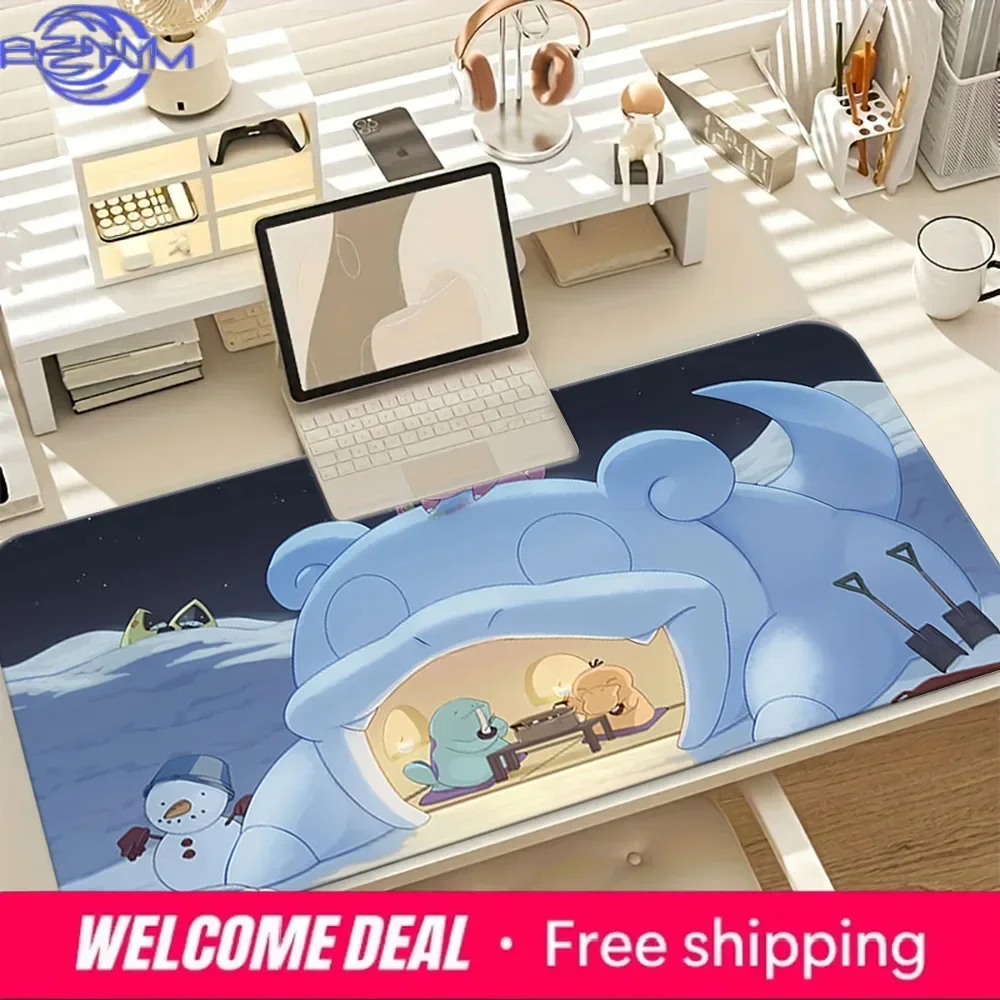 Cozy Spheal Ice Igloo Winter Scene Large Gaming Mouse Pad Non-Slip Rubber Base Anime Pokémon Mousepad for PC Laptop Office Home