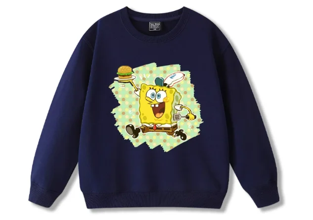 New SpongeBob SquarePants Big Star Octopus Brother Hoodie Cute and Versatile Clothes for Boys and Girls in Autumn and Winter
