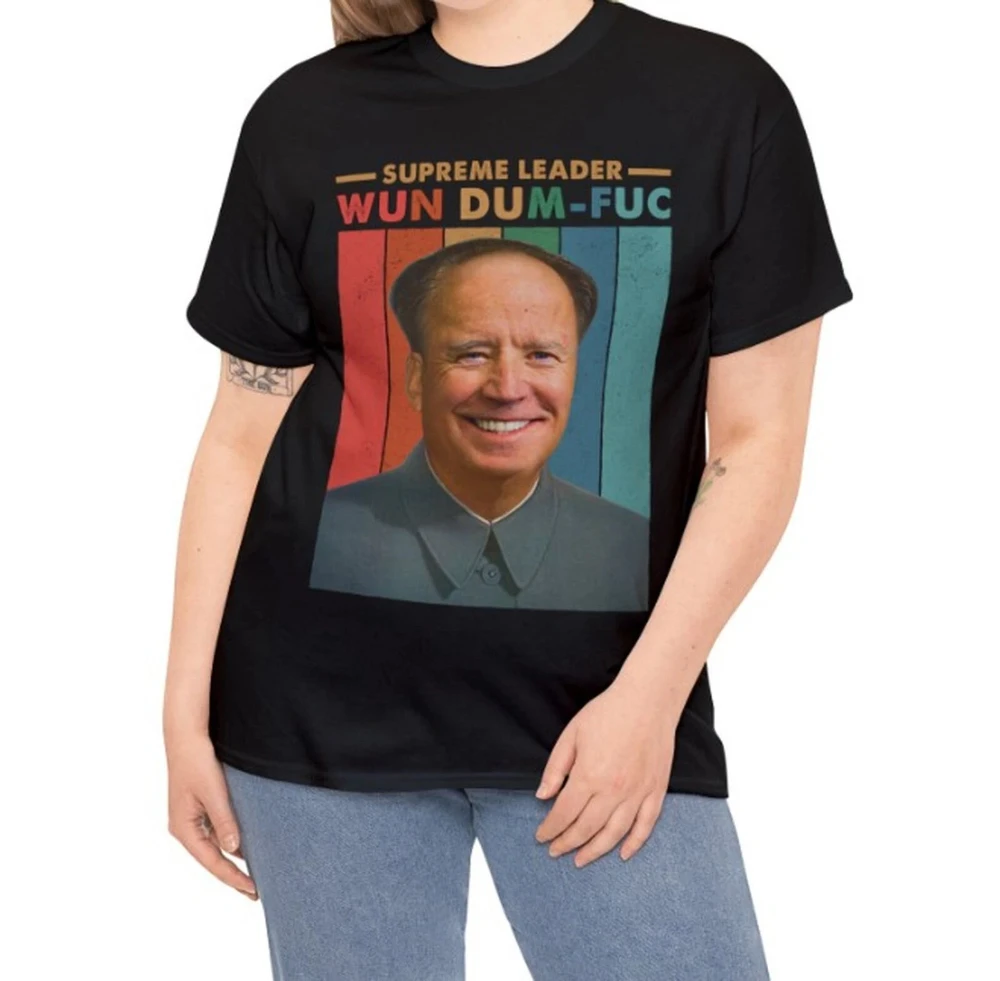 Supreme Leader Wun Dum-Fuc T-shirt Funny Joe Biden Mao Zedong Retro Vintage Tee Graphic Short Sleeve Women T-shirts for Unisex