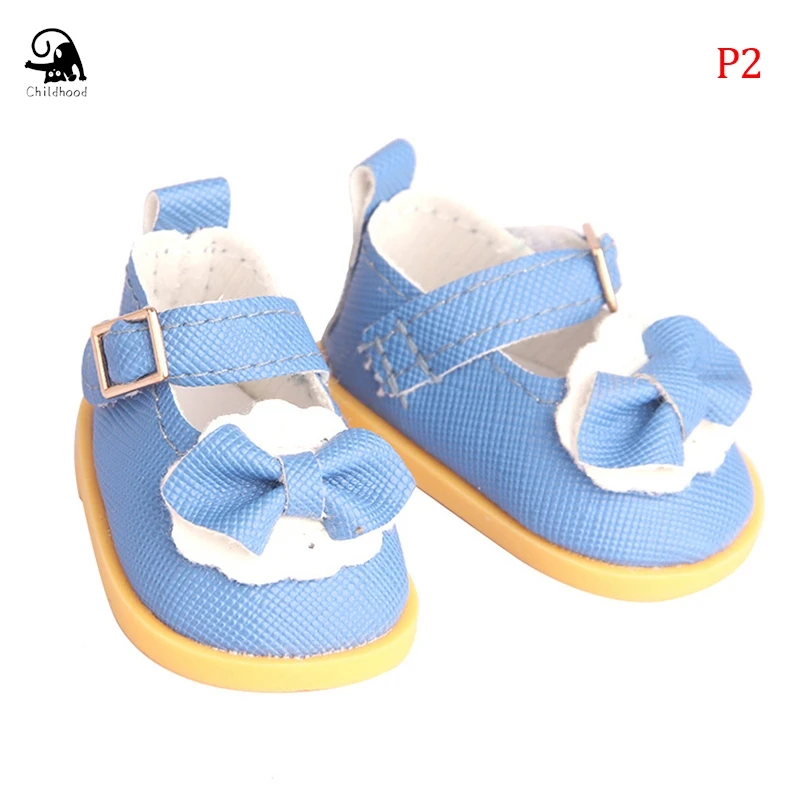 1/6 sepatu boneka kulit lembut 5 Cm untuk 14 inci sepatu boneka anak perempuan hadiah sepatu Mini untuk 32-33 Rusia DIY aksesori pakaian boneka