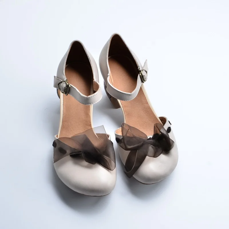 Original Forest Girl  Knot High Heels Women's New 2020 Summer Genuine Leather Versatile Buckle Head Cover Sandals