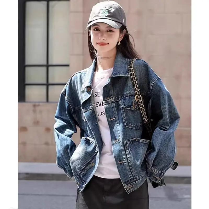 

Winter Coat Cargo Style Pocket Front Western Look Navy Blue Black Fashion Ladies Work Puff-Feel Elegant Big-Size Plus Buttoned