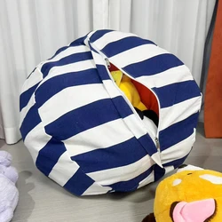 Large Capacity Ball Shaped Toy Storage Bag Creative Bean Bag Sofa Travel Zipper Storage Bag