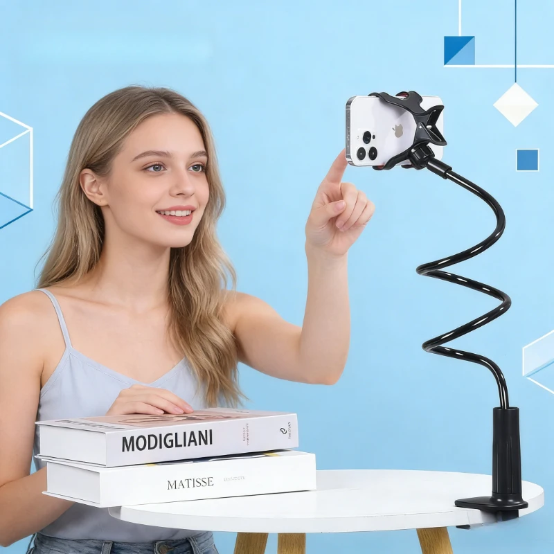 

360° Flexible Clip Lazy Phone Holder, Portable Stand for Bed Desktop iPhone Samsung Xiaomi