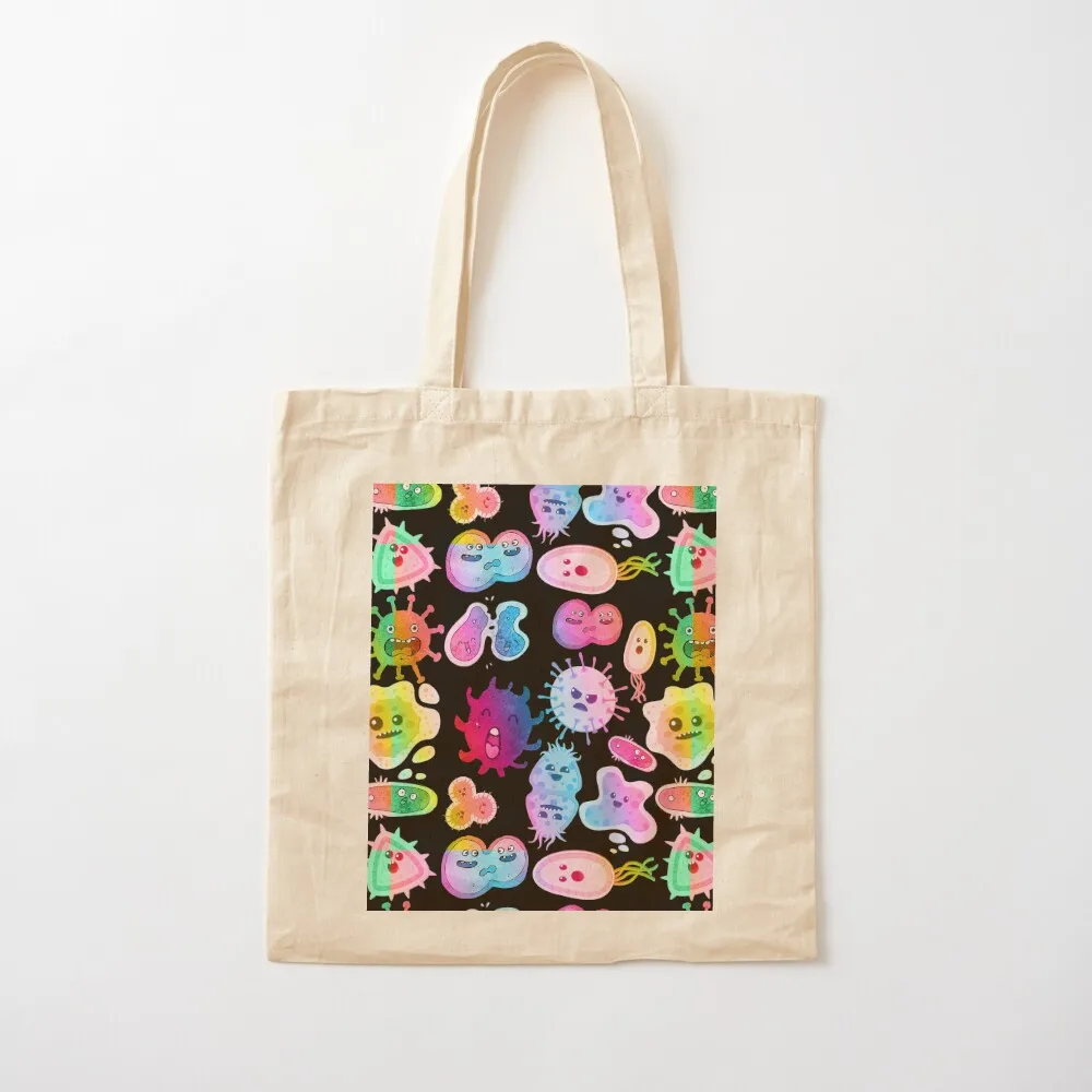 

Cute Microbes Bacteria, Virus, Ecoli MicroBiology Seamless Pattern Sticker Pack. Tote Bag bags woman 2025 tote bag custom