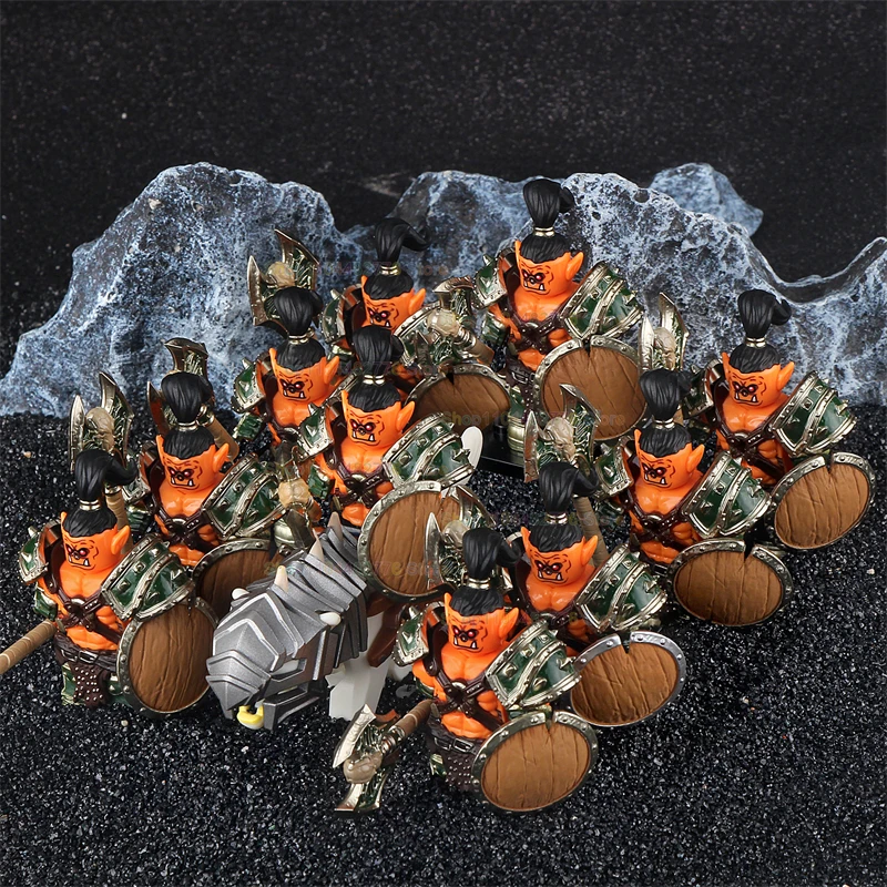 DT8905 P8011-8016 Armor Wolf Mounts Game Series Orc Shields Axe Accessoires Blocs de construction Figurines d'action Puzzle Jouets pour enfants Cadeaux