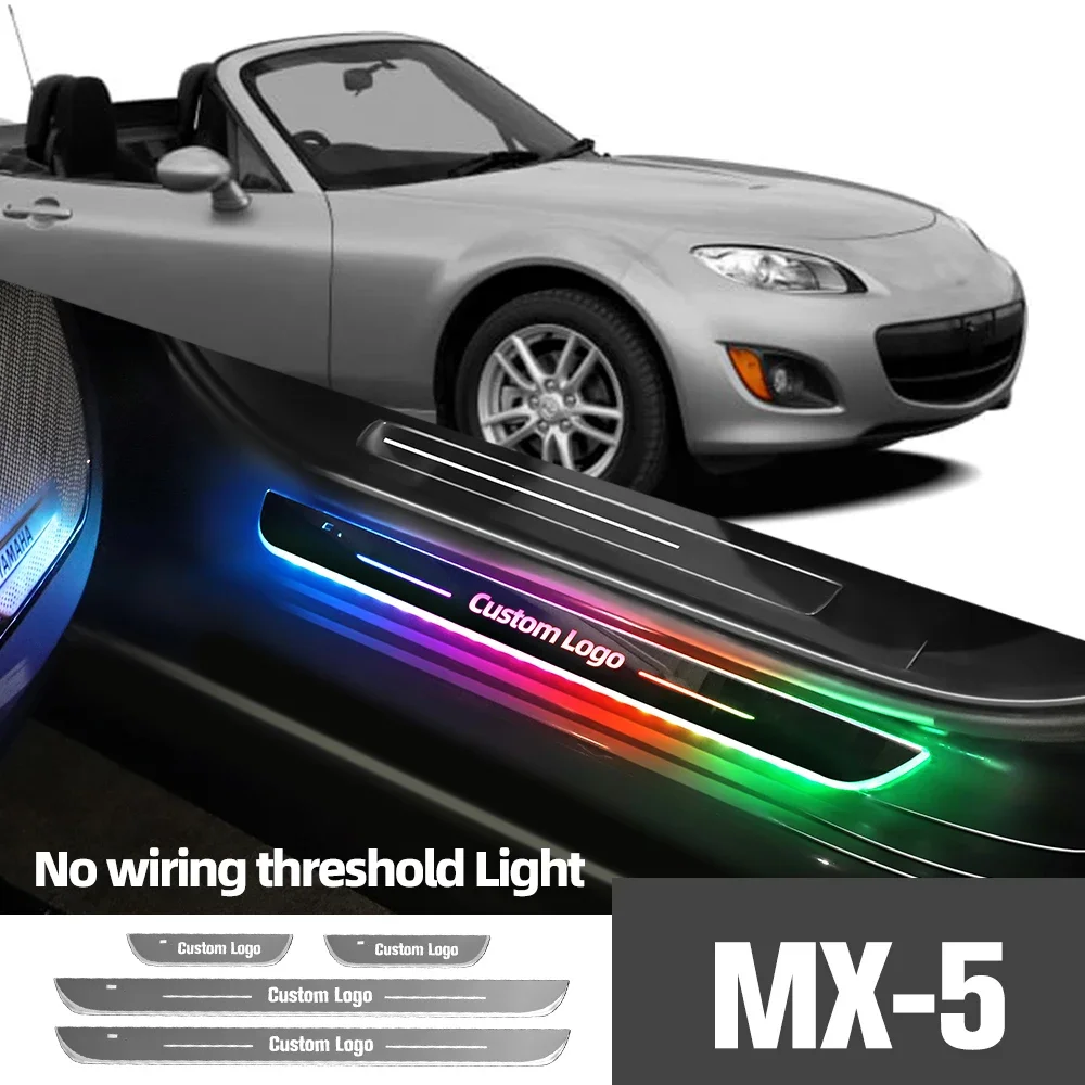 

For Mazda MX-5 MX5 NB NC ND 1998-2023 2015 2020 Car Door Sill Light Customized Logo LED Welcome Threshold Pedal Lamp Accessories