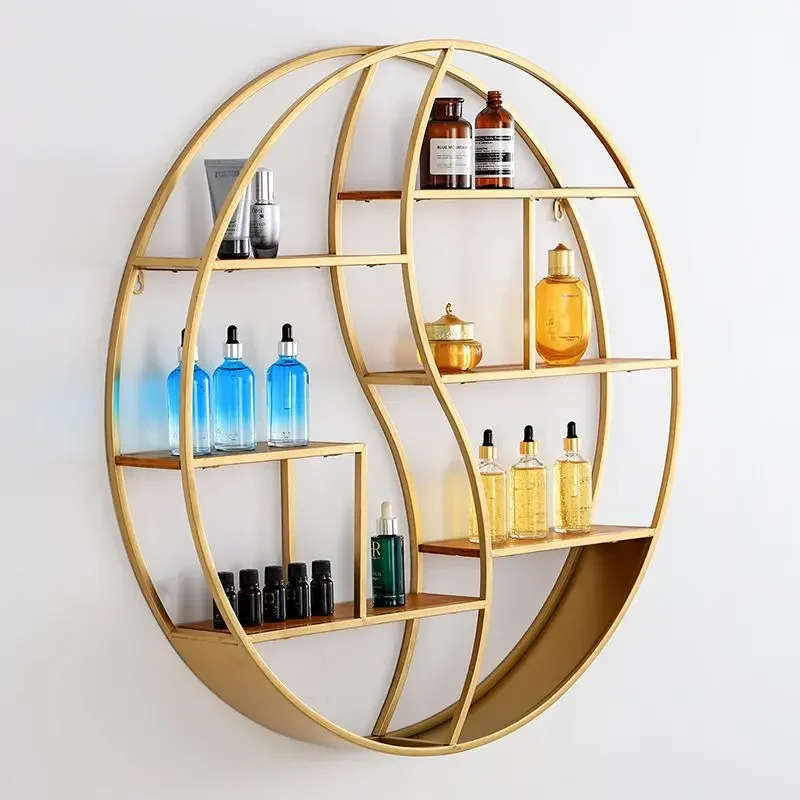 Wrought iron wall rack Barber shop Hair and nail beauty club Wall decoration shelf Restaurant hanging rack
