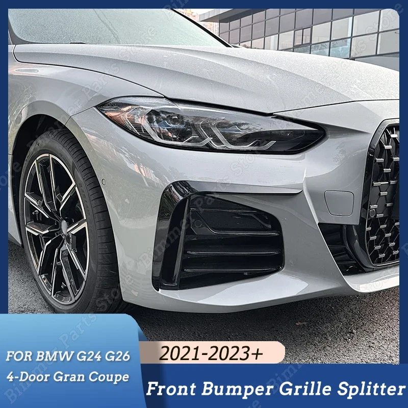 

Автомобильный передний бампер, боковой сплиттер, спойлеры для BMW 4 серии G24 G26 430i i4 M50, 4-дверный Gran Coupe 2021-2023, комплекты тюнинга кузова