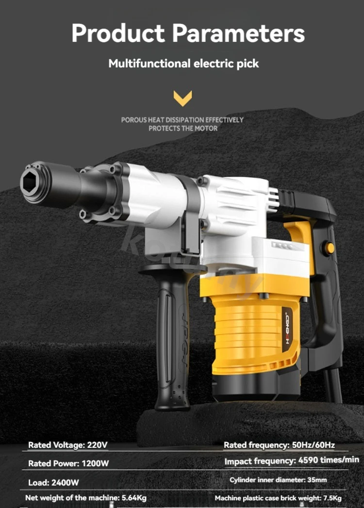 Industrial Grade Electric Hammer Drill Machine Multifunction Impact Drill  Electric Pick for Concrete Metal Stone