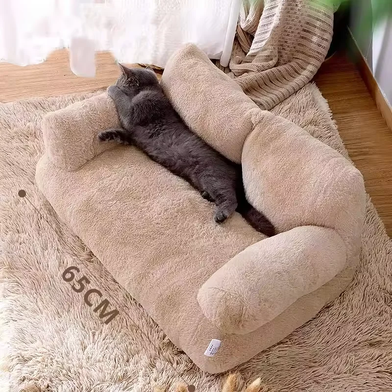 Cama de lujo para gatos, sofá cálido de invierno, nido para mascotas, perros pequeños y medianos, cama cómoda de felpa para cachorros, suministros para mascotas