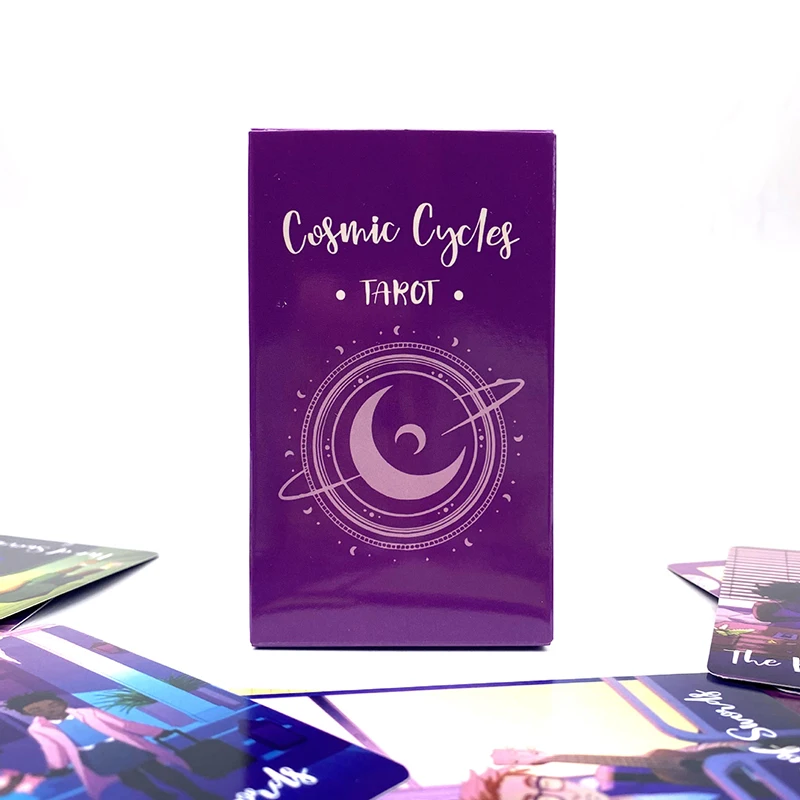 Tarot cartas ciclos cósmicos, visão Inglês, edição adivinhação, jogando o jogo, 78 cartas