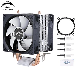 2 Heat Pipe CPU Cooler Fan Suitable For Installing LGA775 1150 1151 1155 1156 1200 1700 1356 1366 Silent Temperature Control