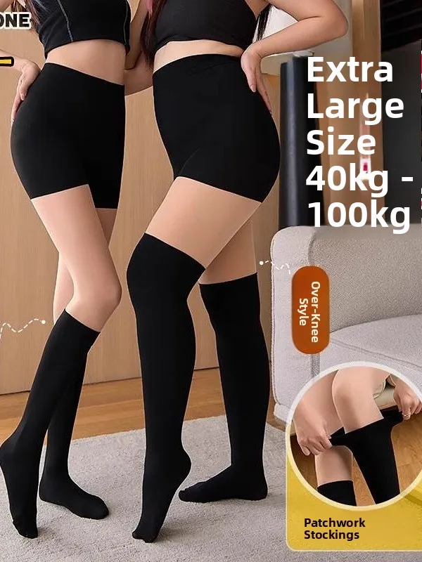 Three-In-One plus Size Over-Knee Socks Fake Thigh Fake Two-Piece Leggings Spring Autumn Nylon Women's Sexy Color Pantyhose