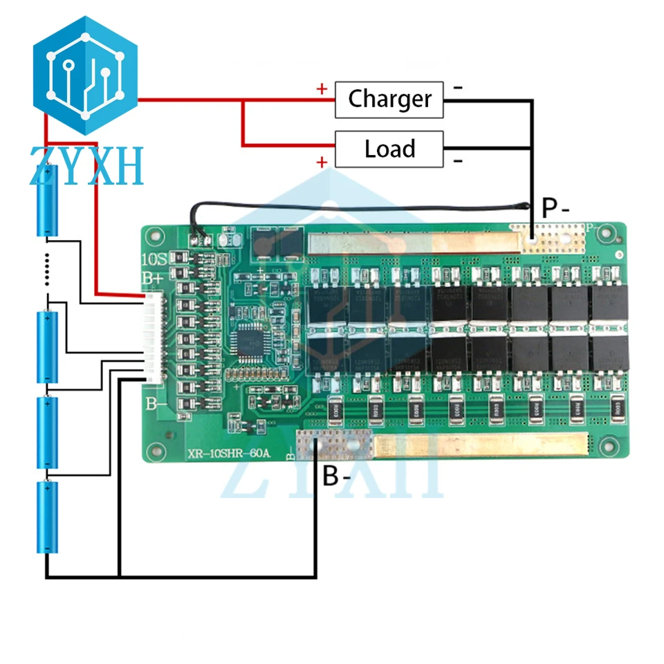 Bilans BMS 10S 36V 40A 50A 60A akumulator litowo 18650 ładowania pokładzie korektor z NTC Tempera ochrony dla Ebike/Escooter