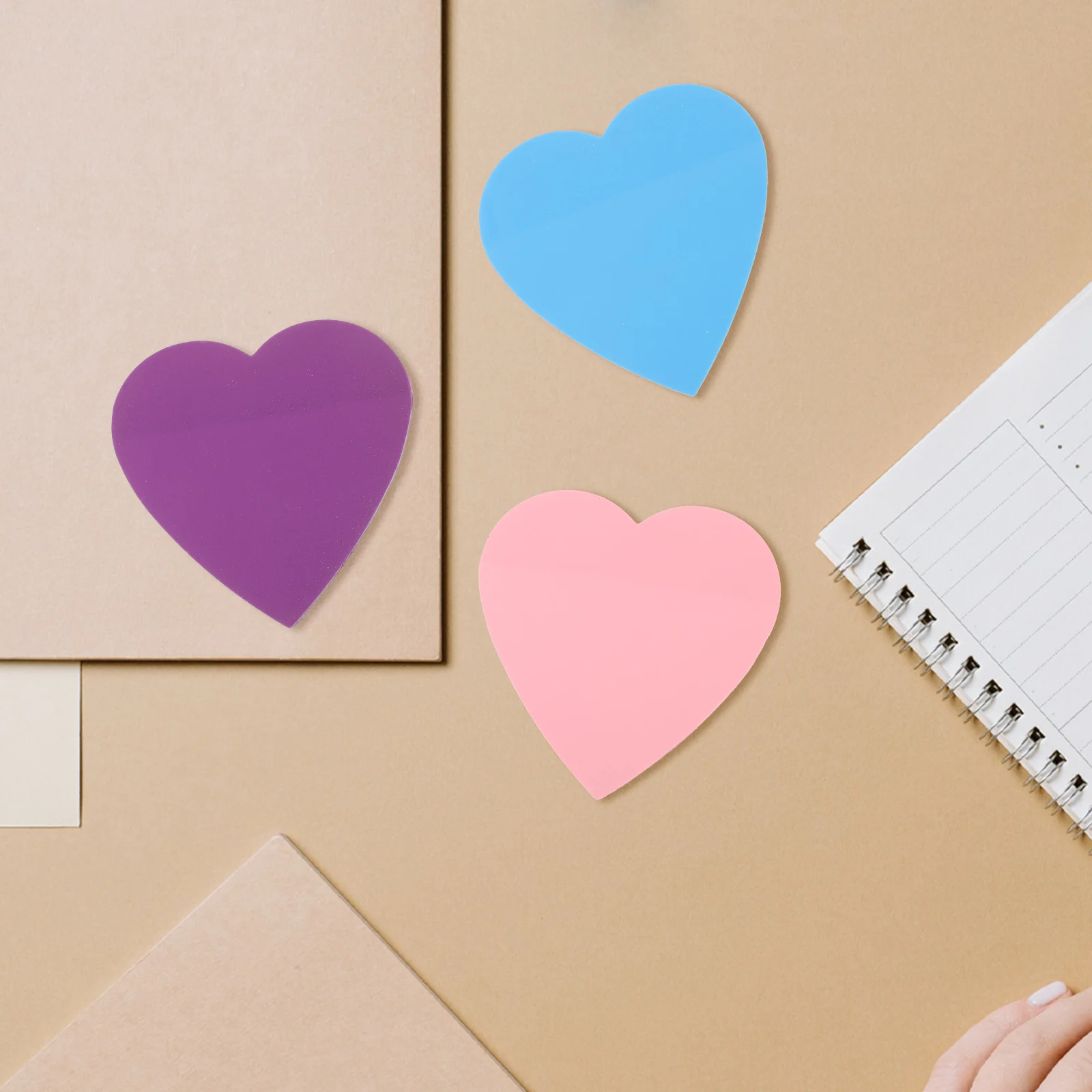 8 libri a forma di cuore 50 fogli ciascuno Blocco note impermeabili Adesivi per appunti autoadesivi multicolori per l'ufficio scolastico