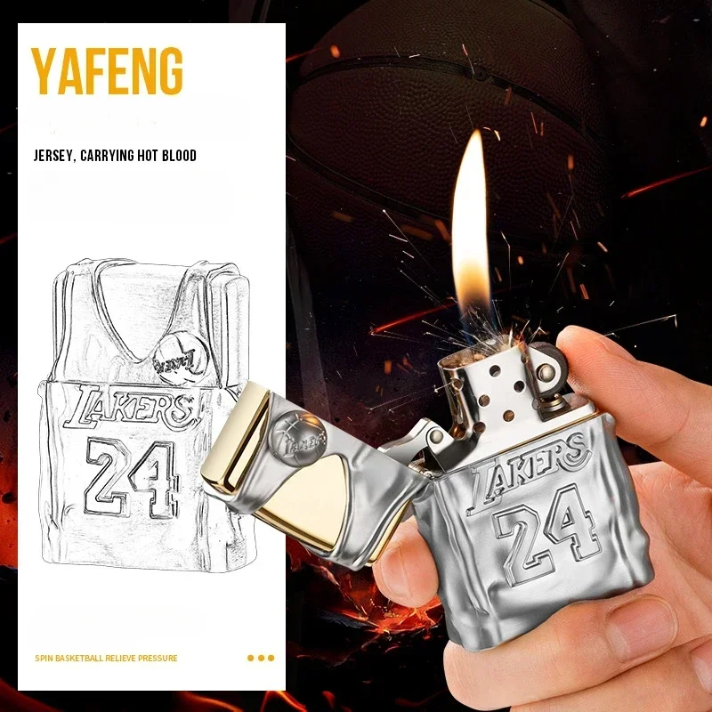 New Metal Kerosene Windproof Lighter Creative Cool Jersey Armor Basketball Kerosene Windproof Lighter Smoking Accessories