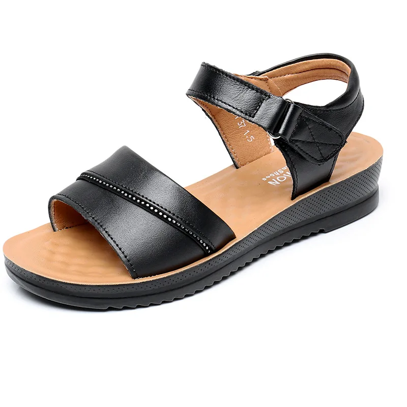 Women Sandals Summer Fashion Outdoor Wedges Shoes For Women Flat Non-slip Soft Bottom Beach Casual Shoes Mother Sandals