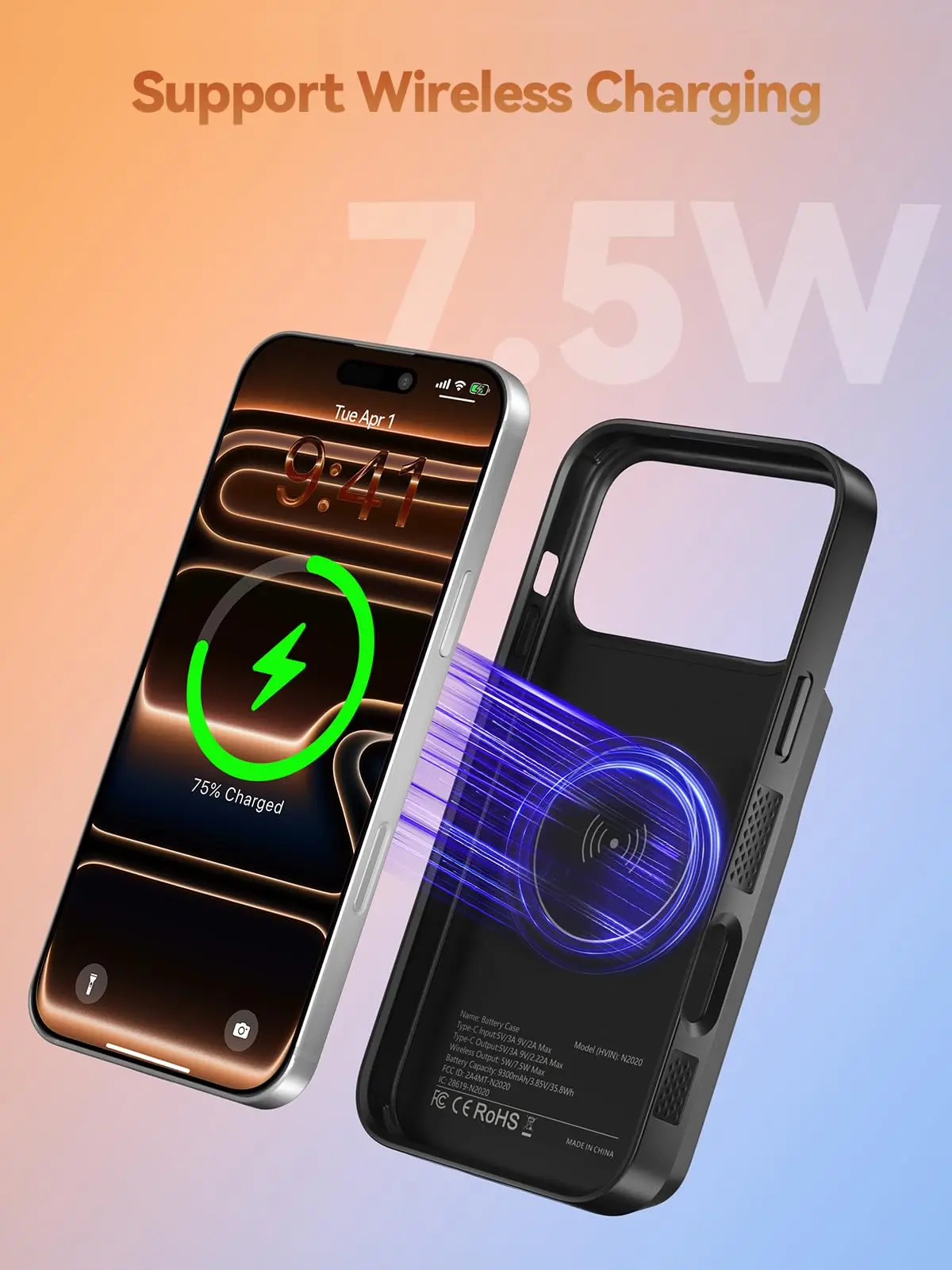 Новый чехол-аккумулятор NEWDERY для iPhone 17 Pro Max / 17 Pro / 17 Air, внешний аккумулятор 9300 мАч, Power Bank